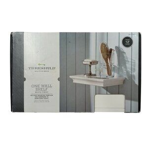 Threshold 12-inch floating wall shelf White with Hardware